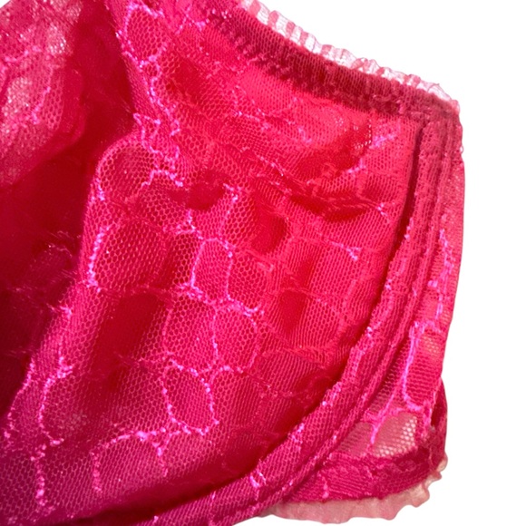 Elle Macpherson Hot Pink Semi Sheer Bra, Underwire, Style Dreamcatcher, Size 34D - Picture 4 of 8